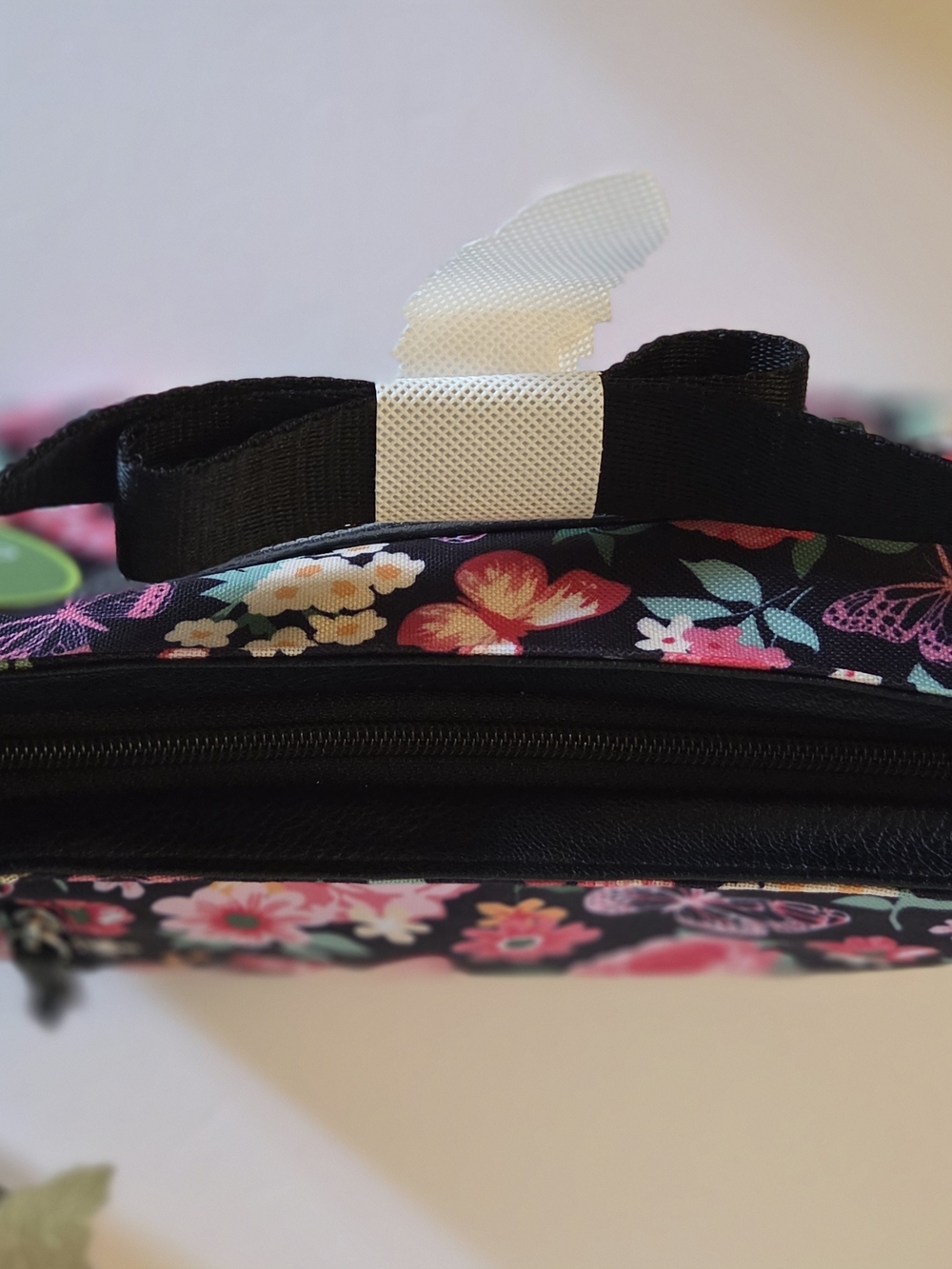 Lily Bloom Black Floral & Butterfly Tote Purse - Picture 9 of 12